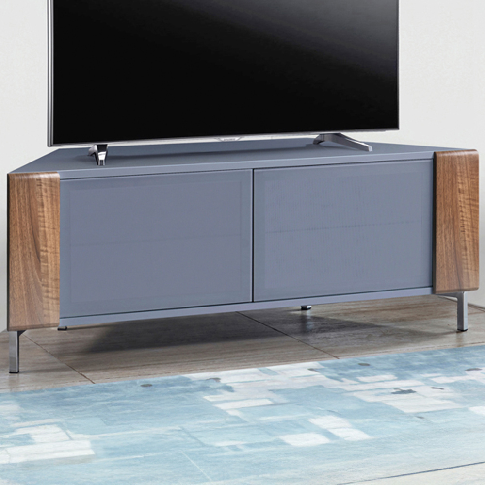 MDA Designs Corvus 2 Door Grey and Walnut TV Cabinet Image 1