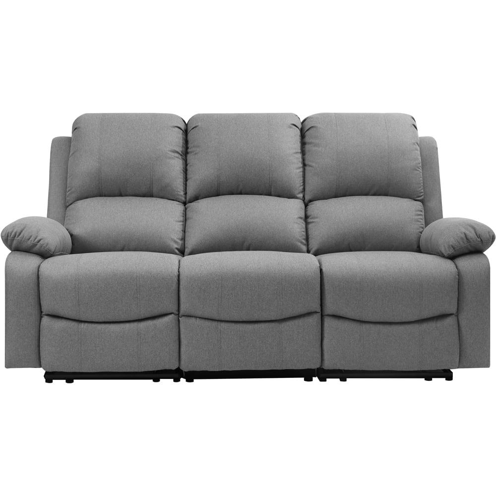 Comfy Living 3 Seater Light Grey Linen Electric Recliner Sofa Image 4