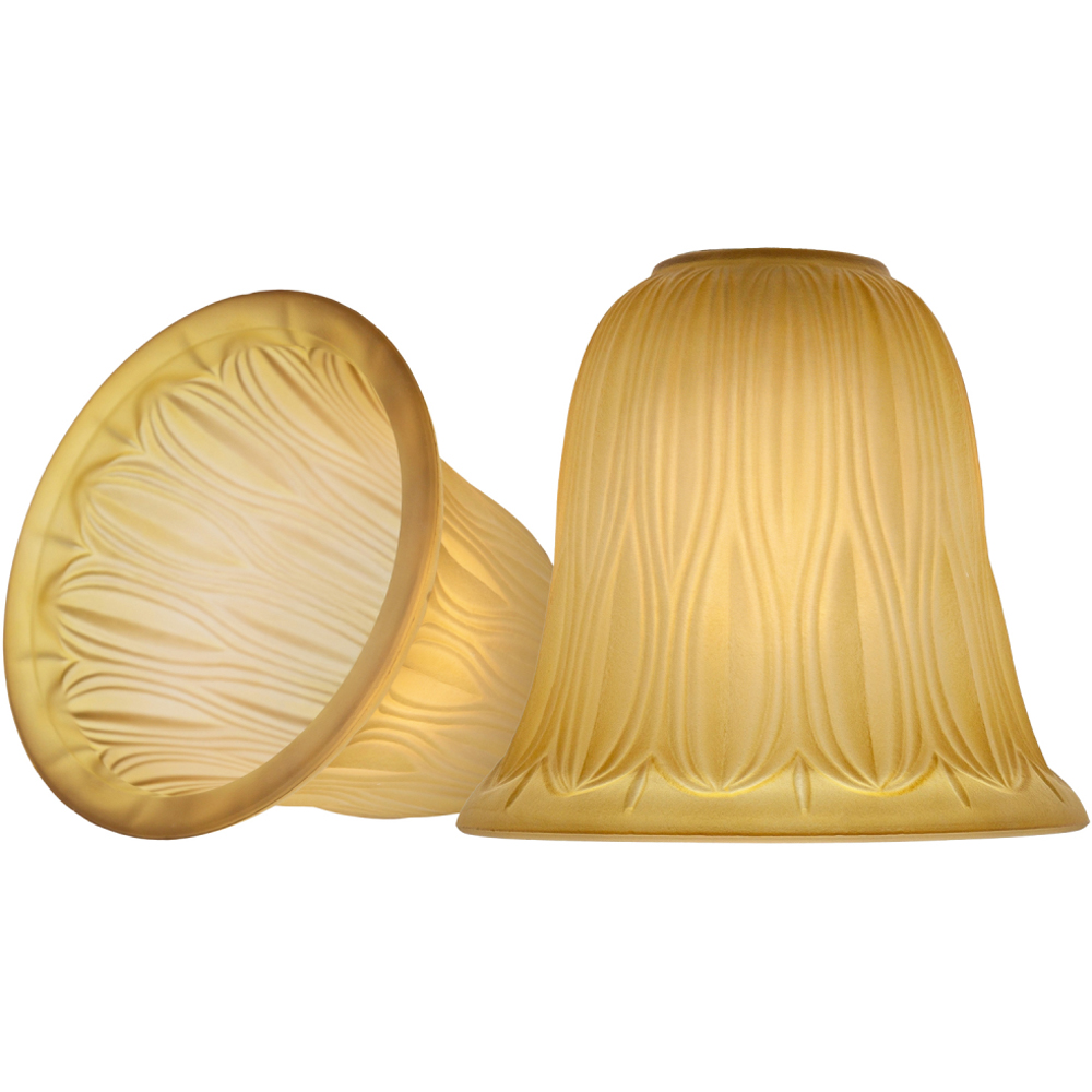 Happy Homewares Amber Etched Glass Shade 2 Pack Image 3