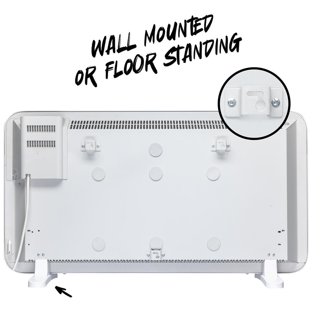 TCP White Electric Panel Wall Mounted and Free Standing Heater 2000W Image 5