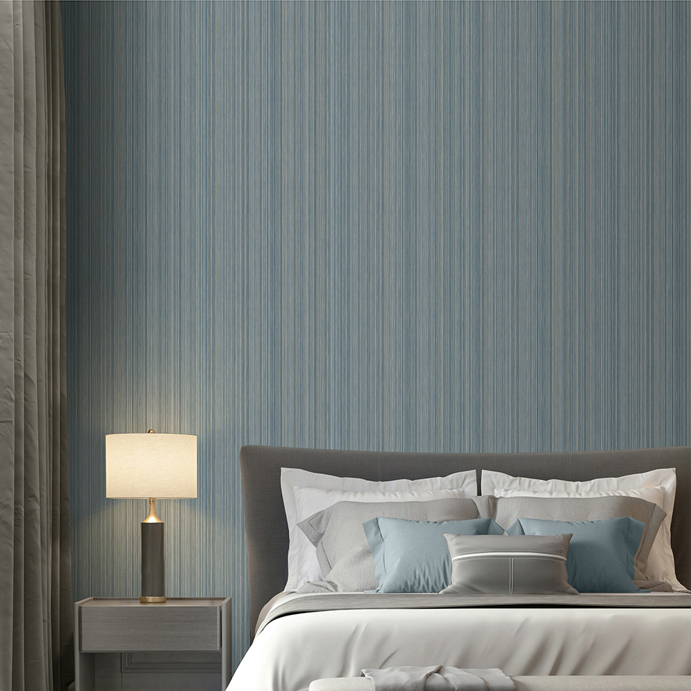 Muriva Venezia Stripe Blue Wallpaper Image 4