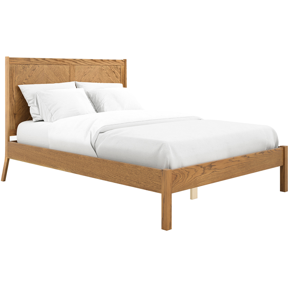 LPD Home Palms Smoked Double Bed with Chevron Headboard Image 5