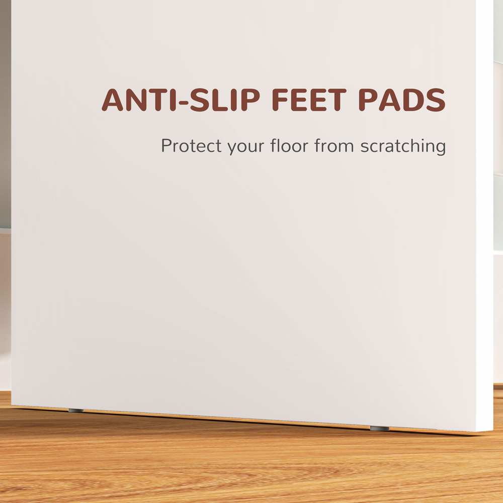 Portland 2 Drawer 2 Shelf White Dressing Table with LED Light Mirror Image 7