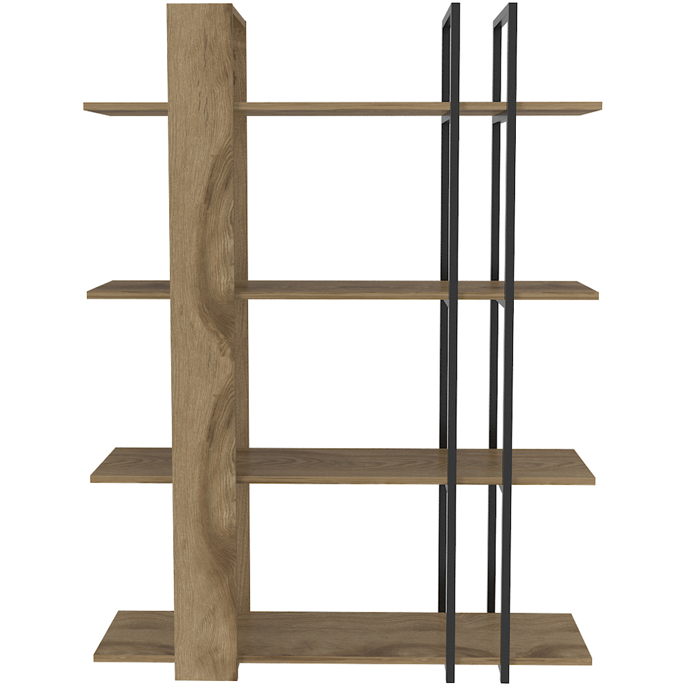 Decorotika Onno 4 Shelf Oud and Black Bookcase Image 5