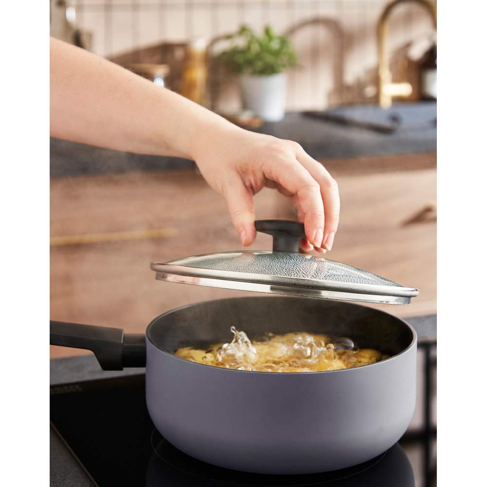 Morphy Richards Grey Recycled Aluminium 3 Piece Saucepan Set Image 9