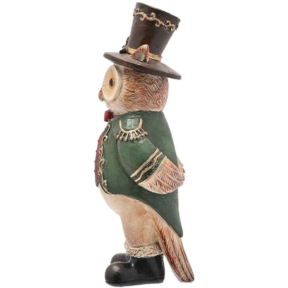 The Seasonal Gift Co. Christmas Owl Top Hat Christmas Figurine Image 3