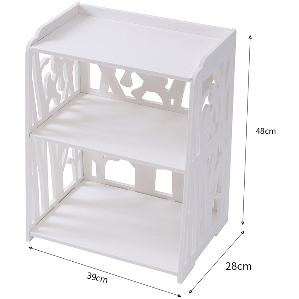 Living and Home White Rustic Small Bedside Table Image 9
