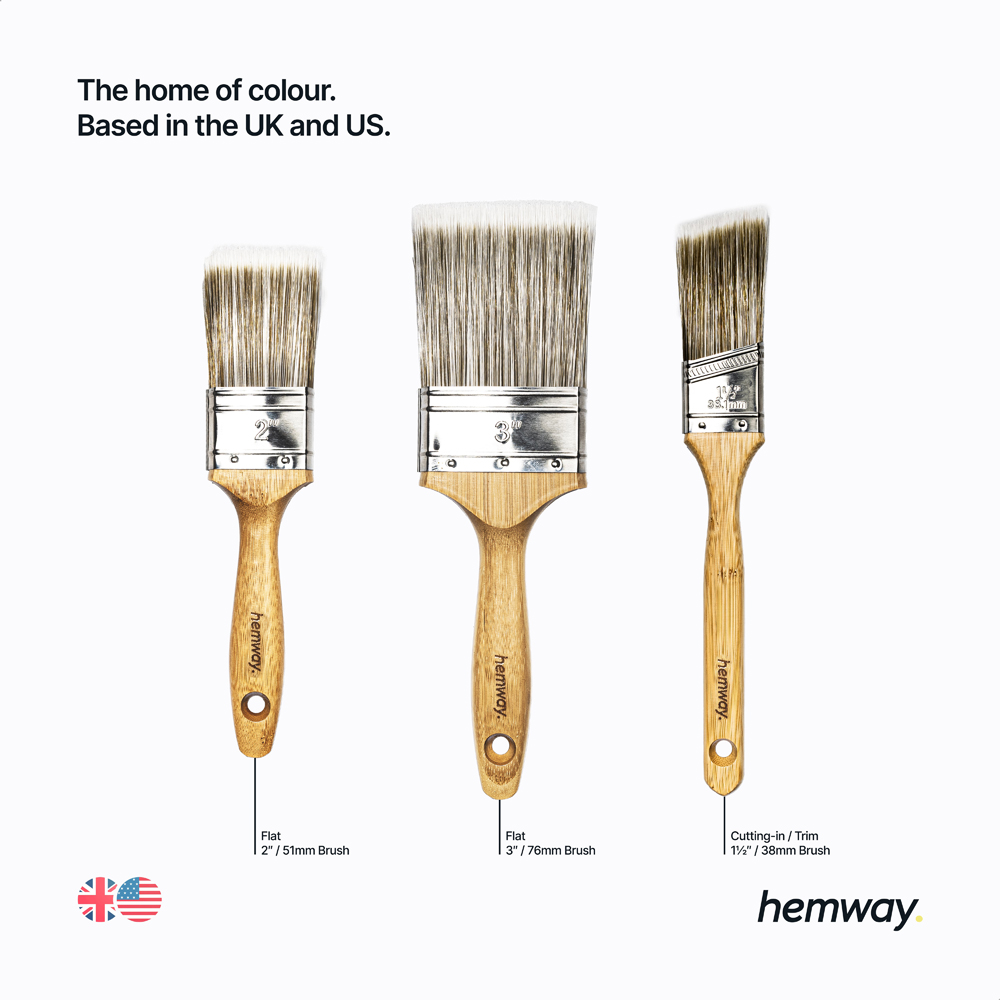 Hemway Premium 3-Piece Bamboo Paint Brush Set Image 6
