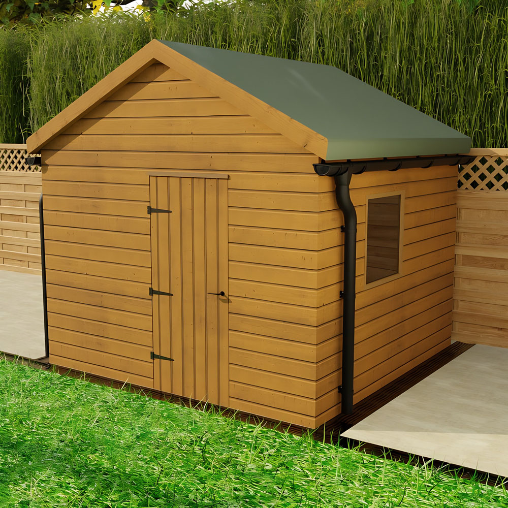 Galeco 6 x 4ft to 10 x 8ft Apex Garden Shed Black Steel Small Gutter Kit Image 2