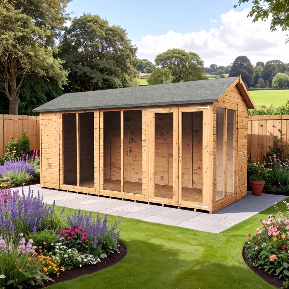 Empire Sheds 6 x 14ft Double Door Tongue and Groove Wooden Apex Garden Shed Image 2