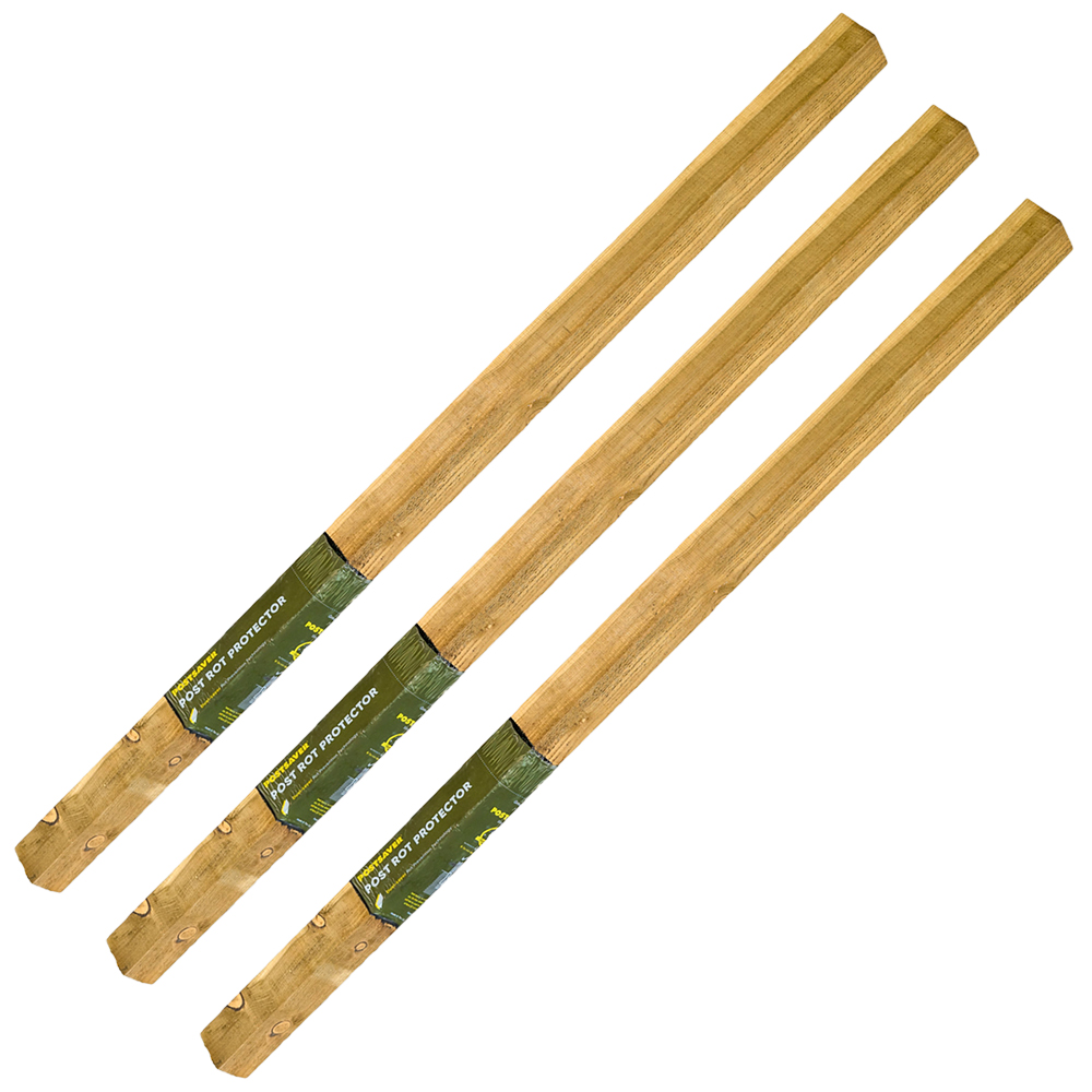 Postsaver Pro-Post 6ft 3 Pack UC4 Treated Wooden Fence Post 3 x 3 inch Image 1
