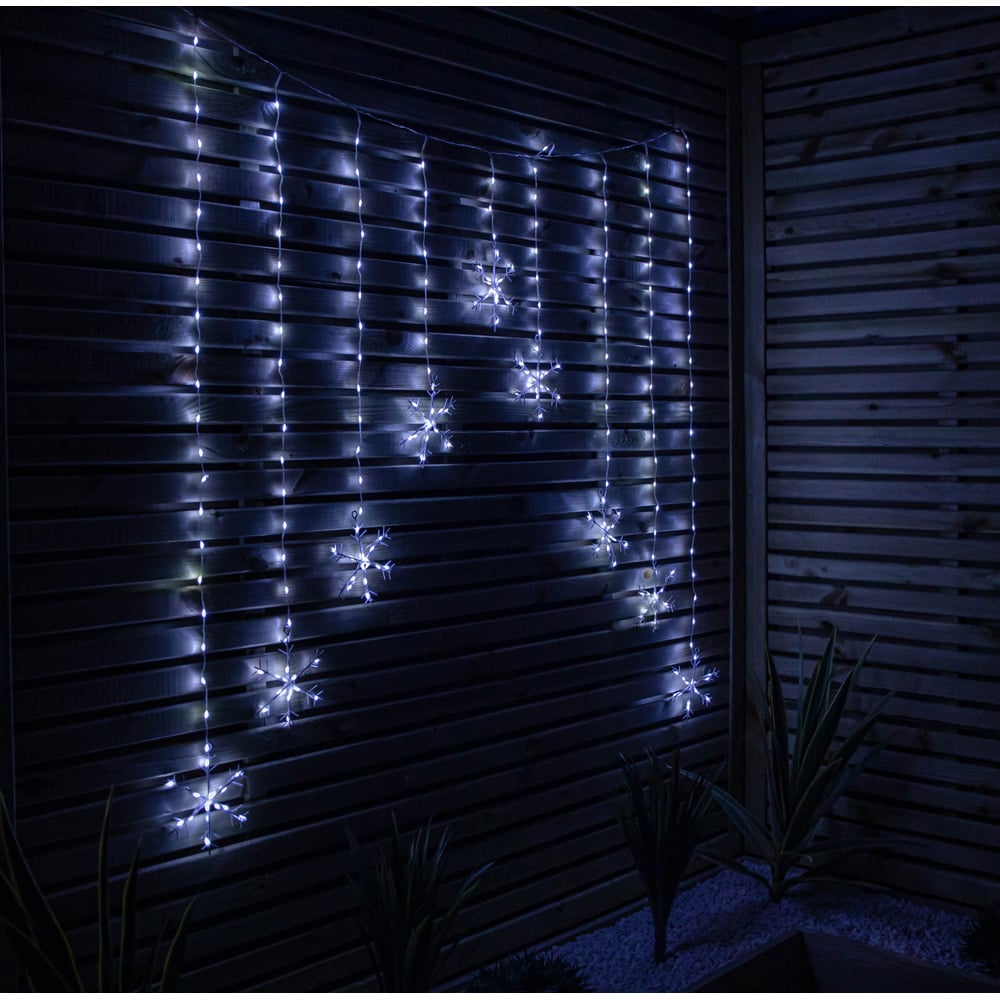 Samuel Alexander FlexiBrights 267 White LED Snowflake Clear Cable Curtain Light 1.2 x 1.2m Image 9
