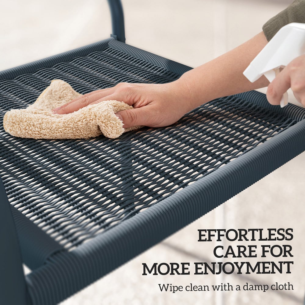 Outsunny Set of 4 Dark Grey Rattan Effect Stackable Garden Chairs Image 8