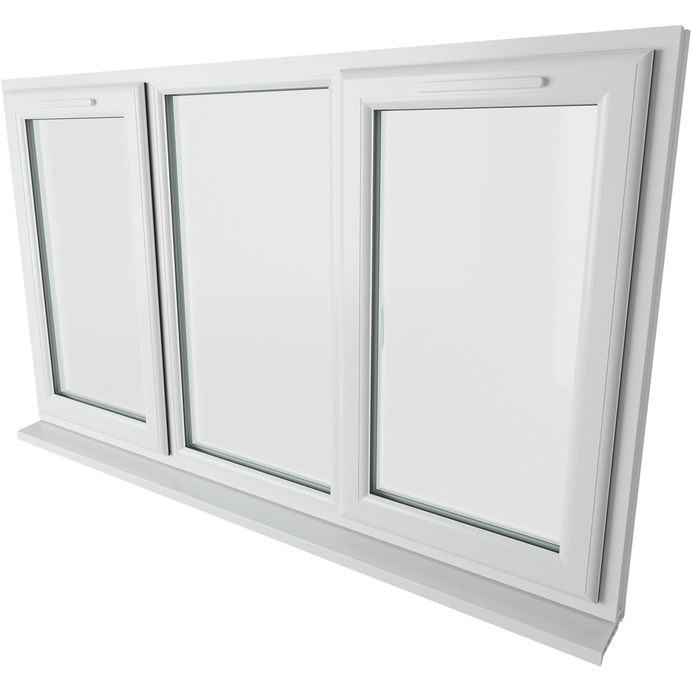 Crystal uPVC Triple Glazed Window LH & RH Side Hung Fixed Centre White Clear Glass 1770x1190mm Image 9