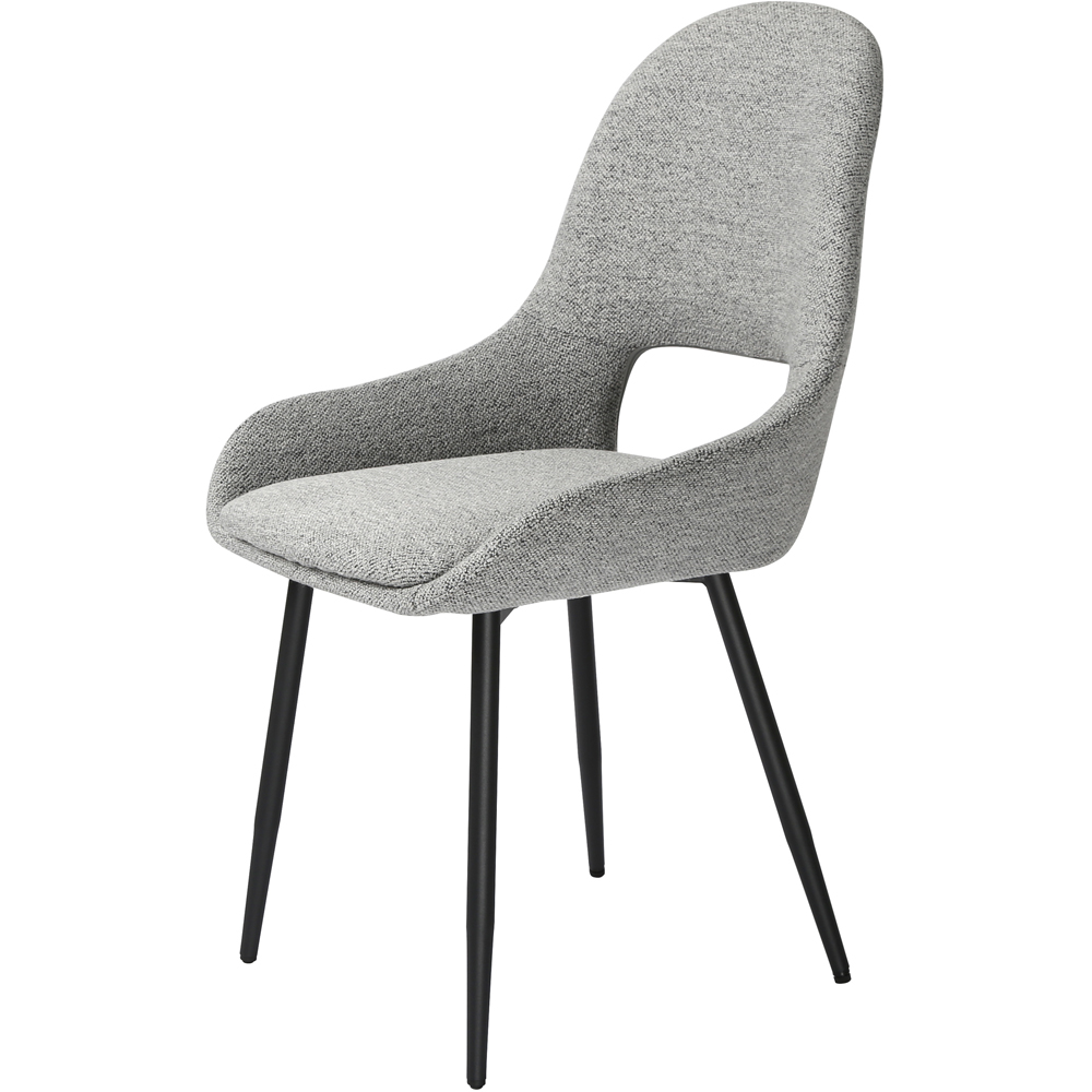 Pebble Set of 2 Light Grey Boucle Dining Chair Image 4