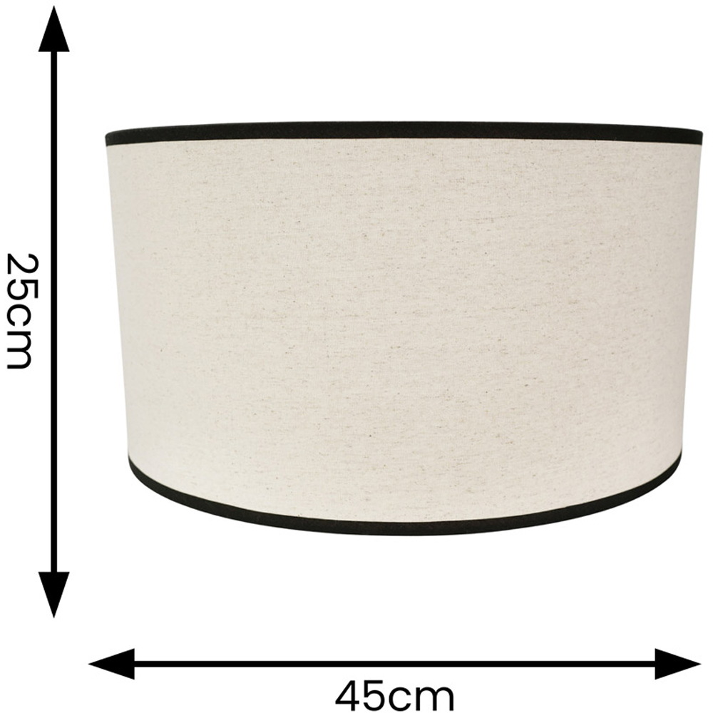 ValueLights Eva Natural Linen Large Drum Lamp Shade with Black Trim Image 4
