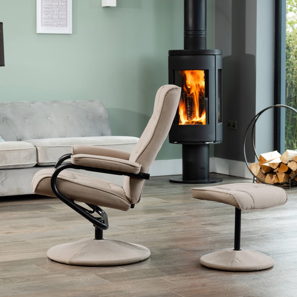 Artemis Home Ripley Cappuccino Swivel Recliner Chair with Footstool Image 4