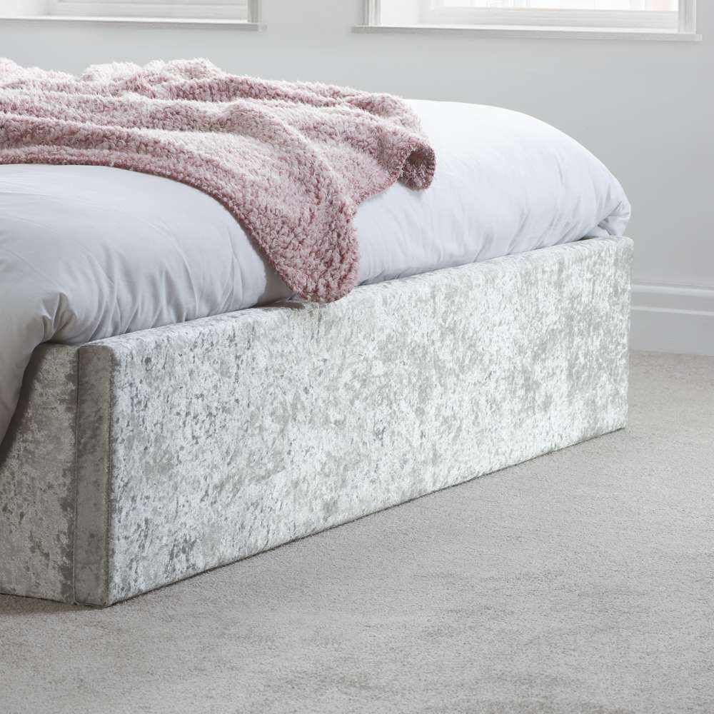 Berlin Double Steel Crushed Velvet Ottoman Bed Image 6