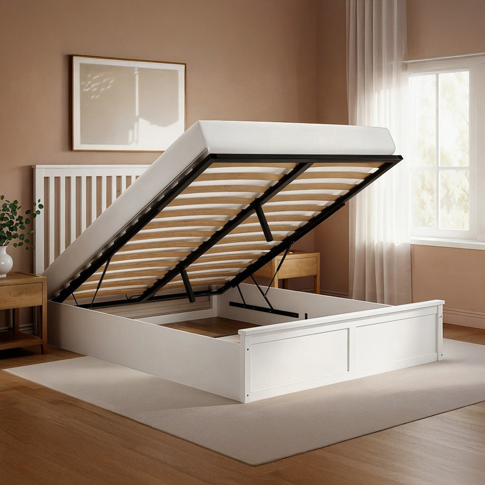 Flair Airedale Double White Wooden Ottoman Bed Image 5