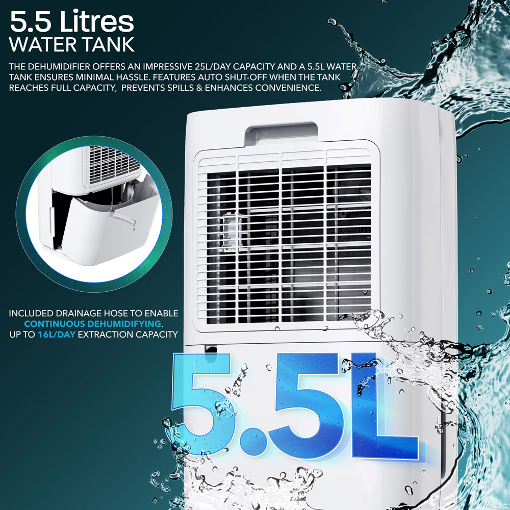 Air Pro White Portable Electric Digital Dehumidifier 16L Image 6