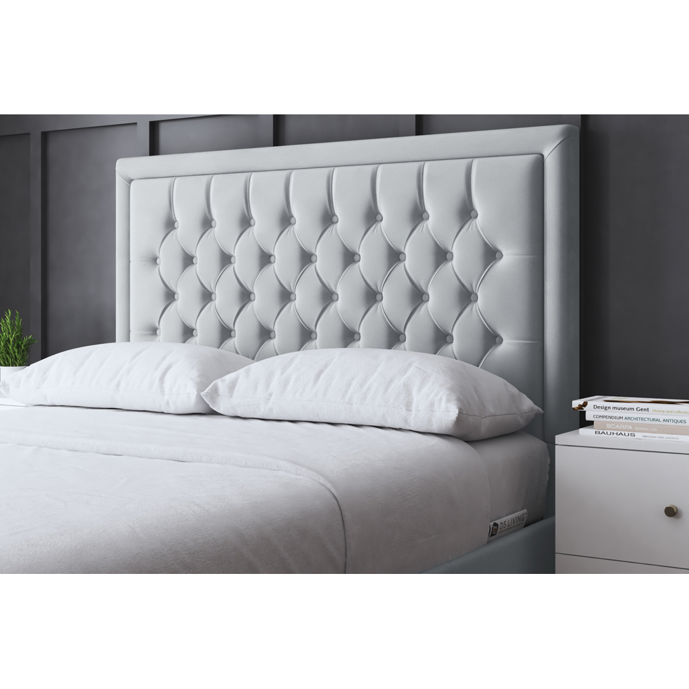 DS Living Allegra Super King Silver Upholstered Bed Frame with Headboard Image 3