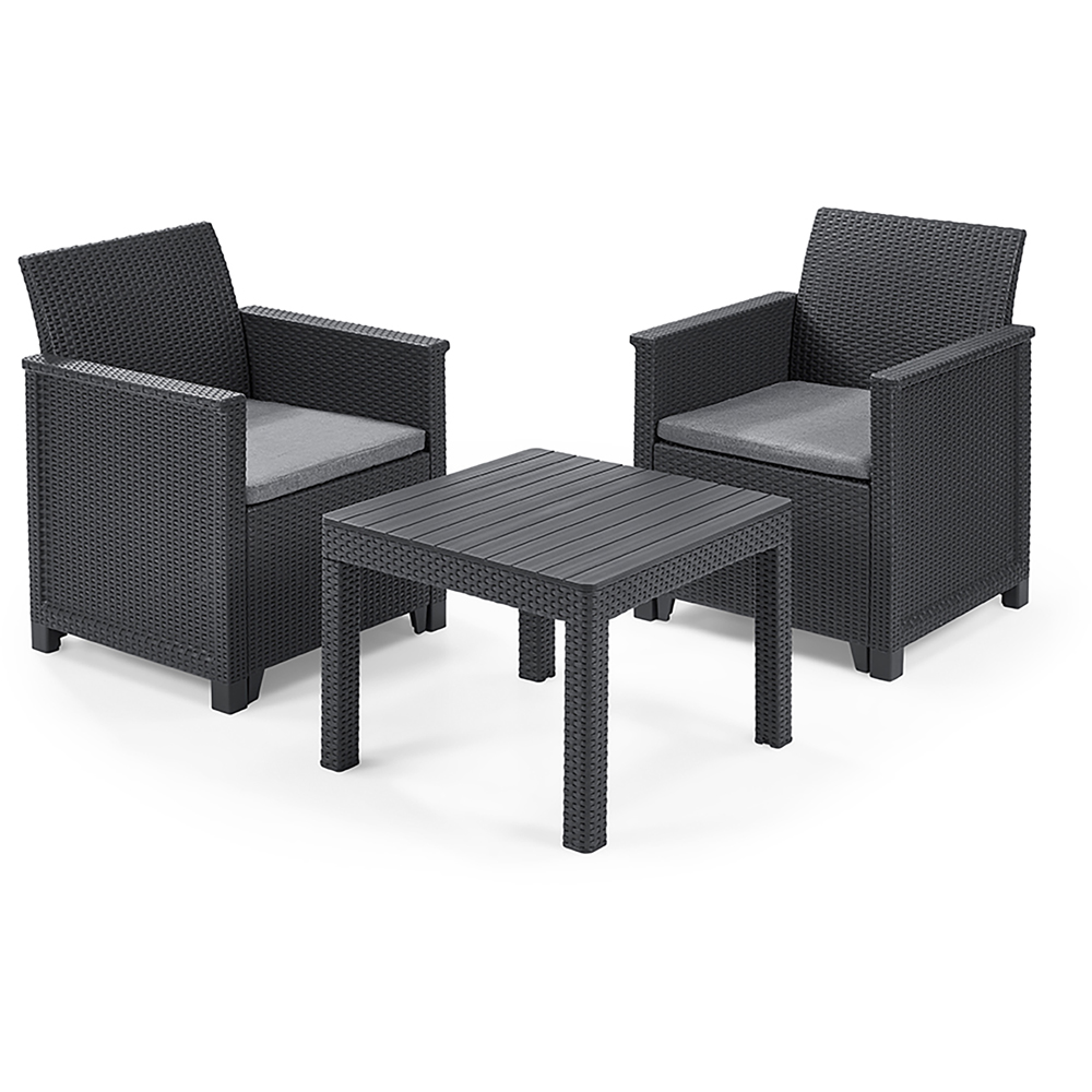 Keter Emma 2 Seater Graphite Balcony Sofa Set Image 2