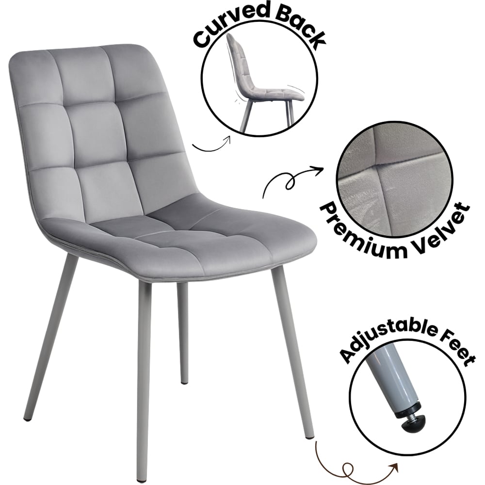 Kosy Koala 6 Seater Dining Set with Bench Oak Effect and Grey Velvet Image 5