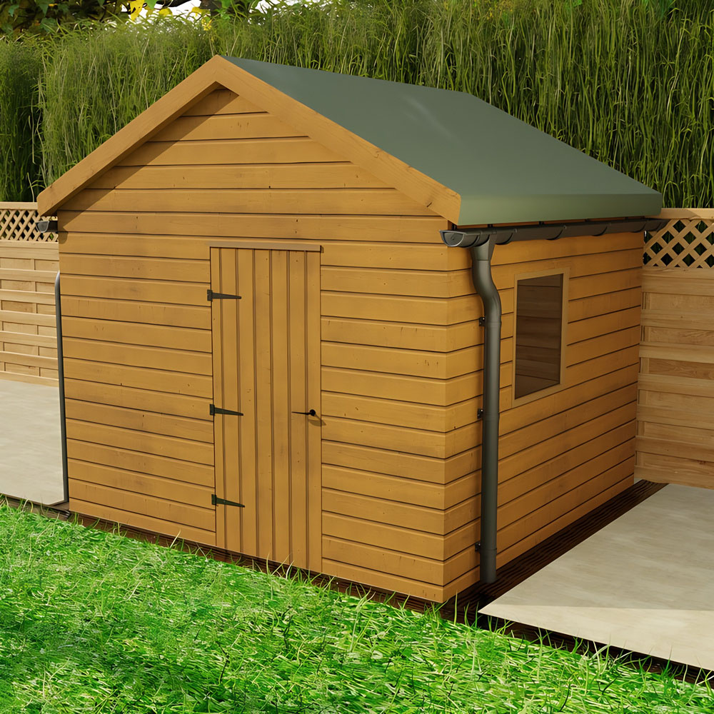 Galeco 6 x 4ft to 10 x 8ft Apex Garden Shed Graphite Steel Small Gutter Kit Image 5