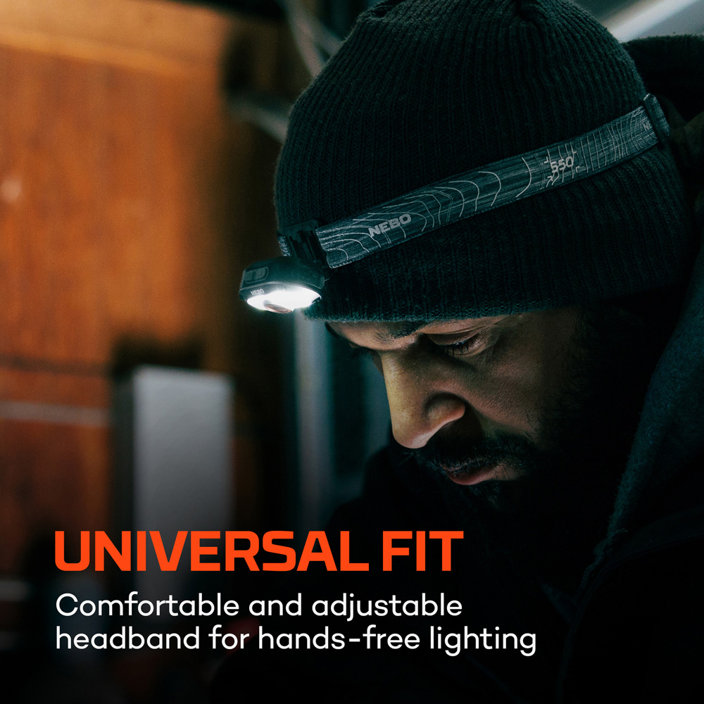 Nebo Mycro 550+ 2-in-1 550 Lumens Grey Rechargeable Detachable Headlamp and Cap Light Image 6
