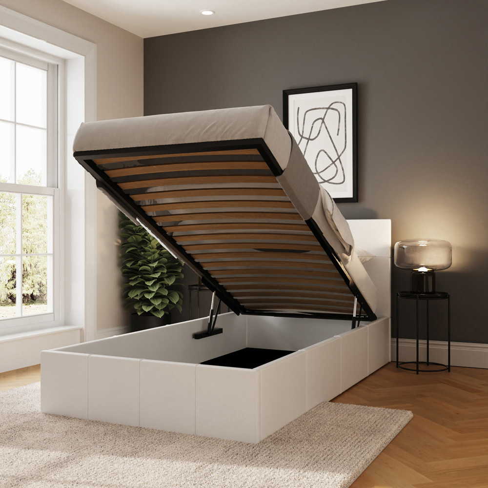 GFW Single White End Lift Ottoman Bed Image 9