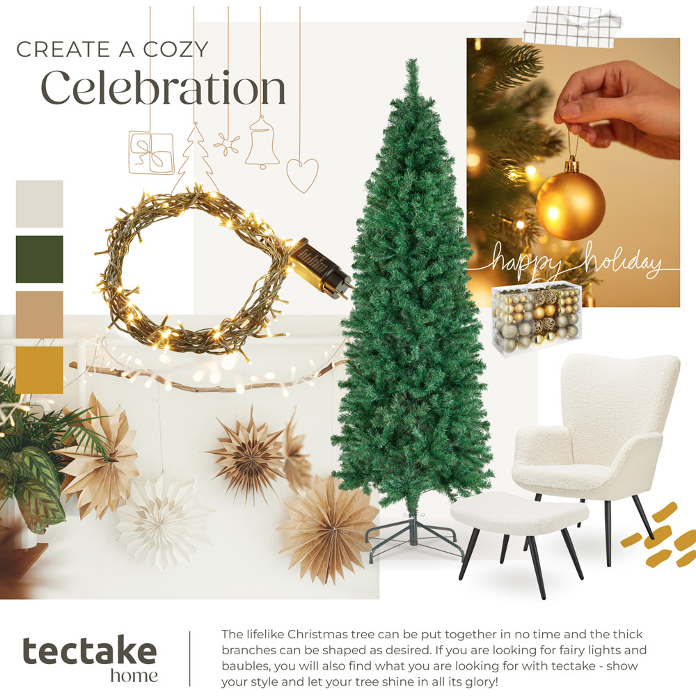 tectake Dense Needle Fir Tree Green Artificial Christmas Tree 4.9ft Image 8