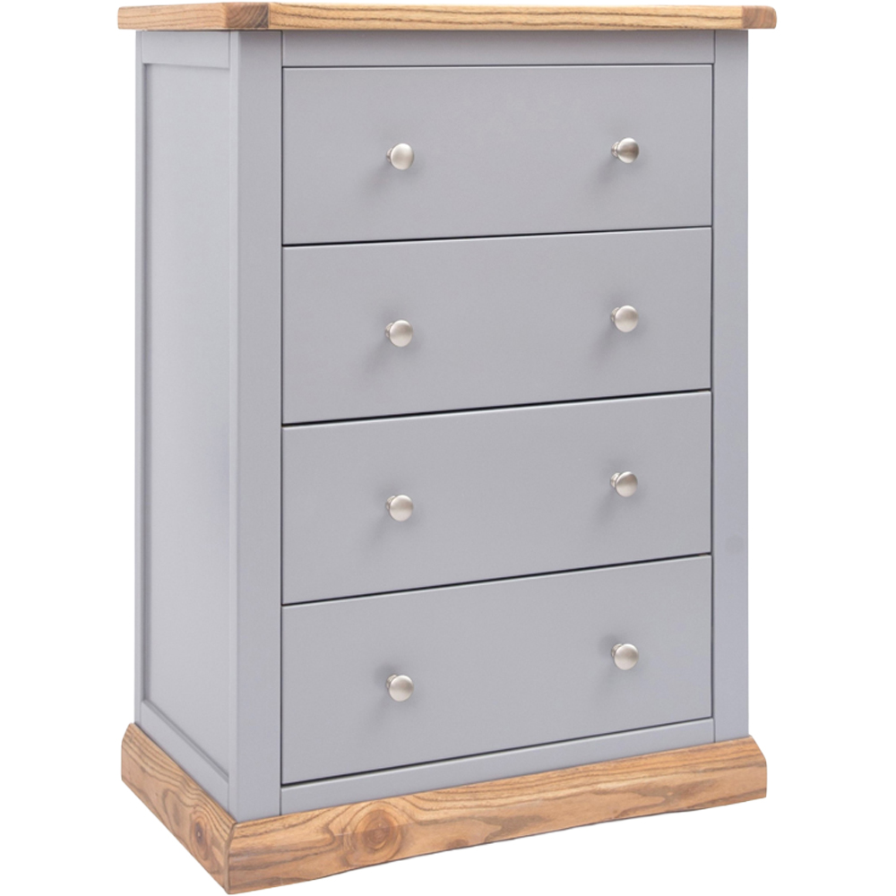 Cabinet Bits Biccari 4 Drawer Dark Grey Chrome Knob Chest of Drawers Image 3