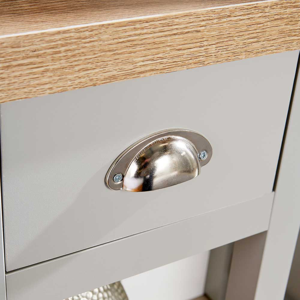 Home Source Avon Single Drawer Grey Bedside Table Image 4