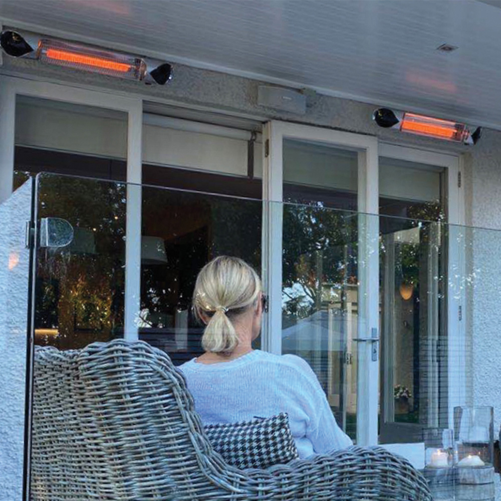 Sahara Carbon Fibre Wall-Mounted Patio Electric Heater with Remote Control 2000W Image 2