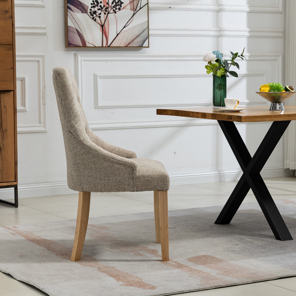 Artemis Home Ravenna Set of 2 Brown Fabric Dining Chair Image 4