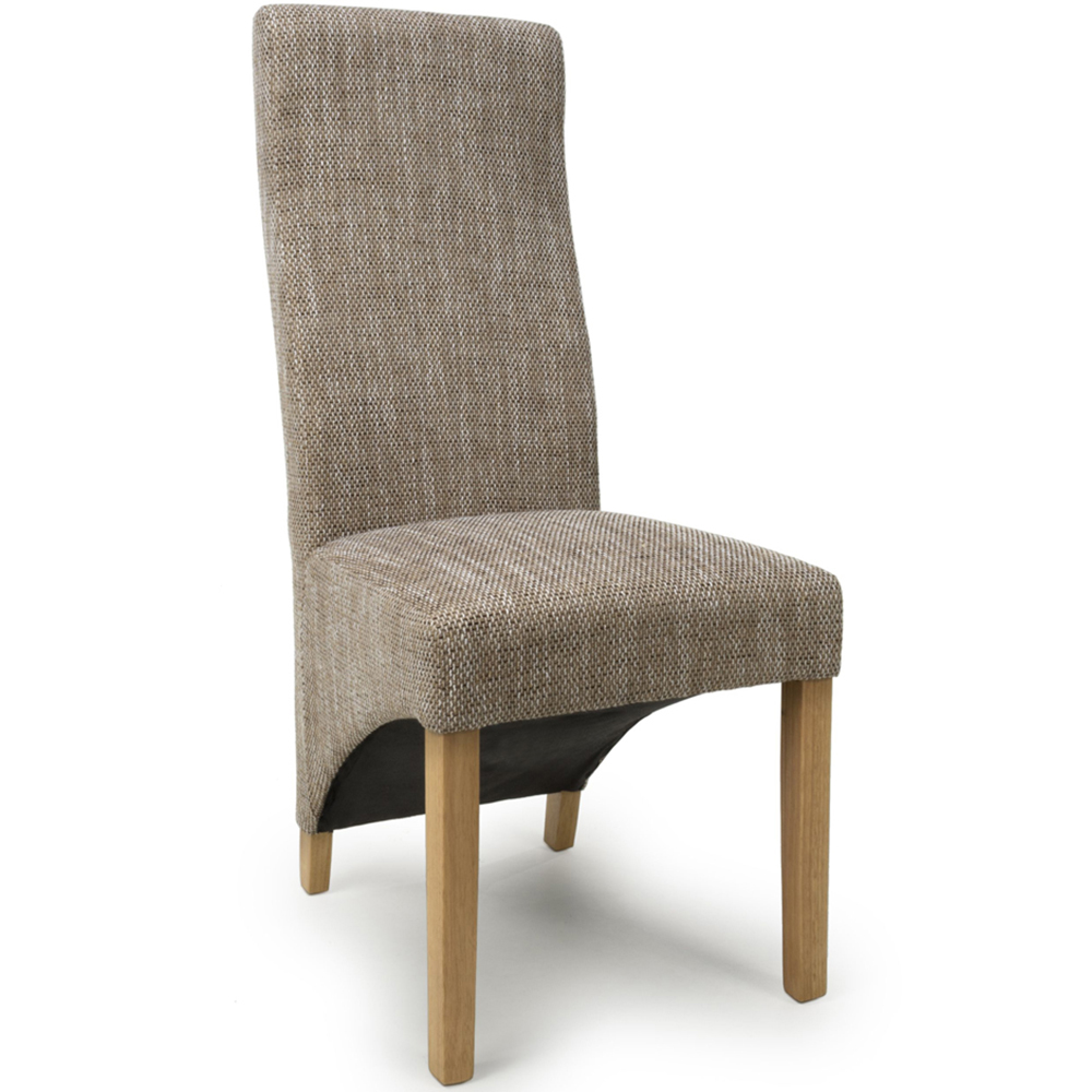 Baxter Set of 2 Oatmeal Tweed Dining Chair Image 2