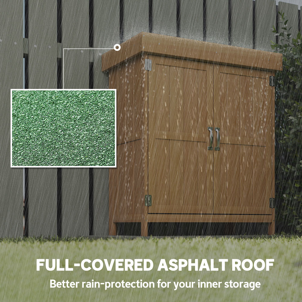 Outsunny 2.5 x 1.4ft Burlywood Garden Shed Image 7