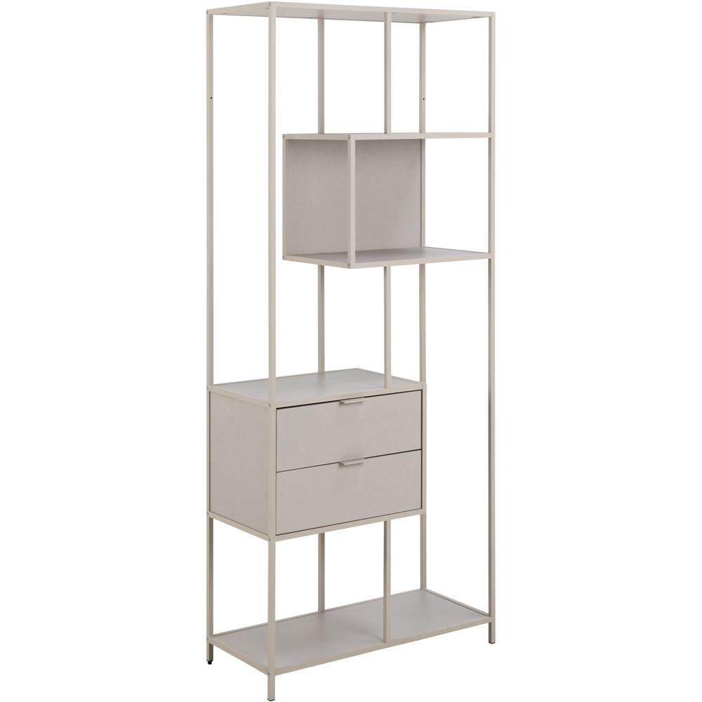Florence Seaford 2 Drawer 4 Shelf Tall Grey Metal Bookcase Image 5