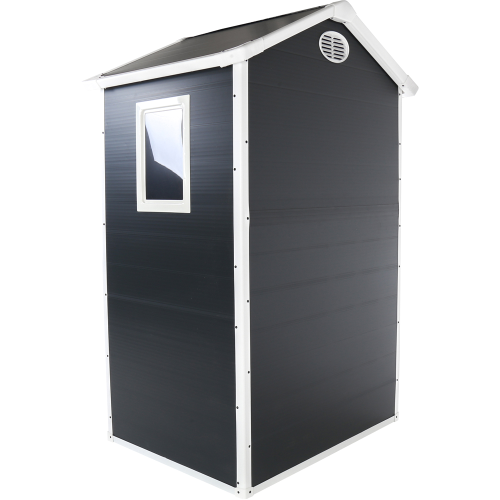 Charles Bentley 4.4 x 3.4ft Grey Plastic Garden Shed Image 6