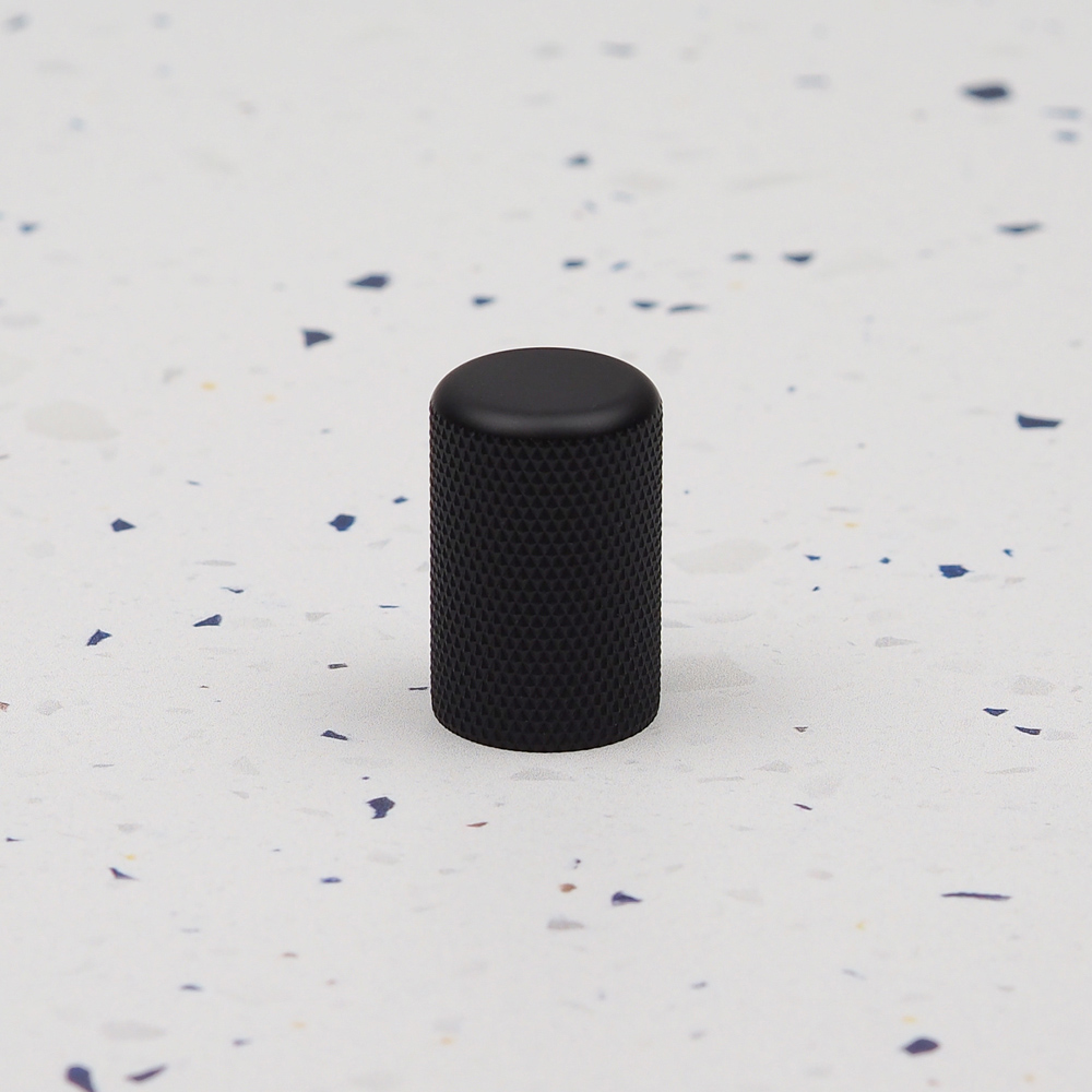 Handle & Home Matt Black Knurled Knob 18mm Image 3