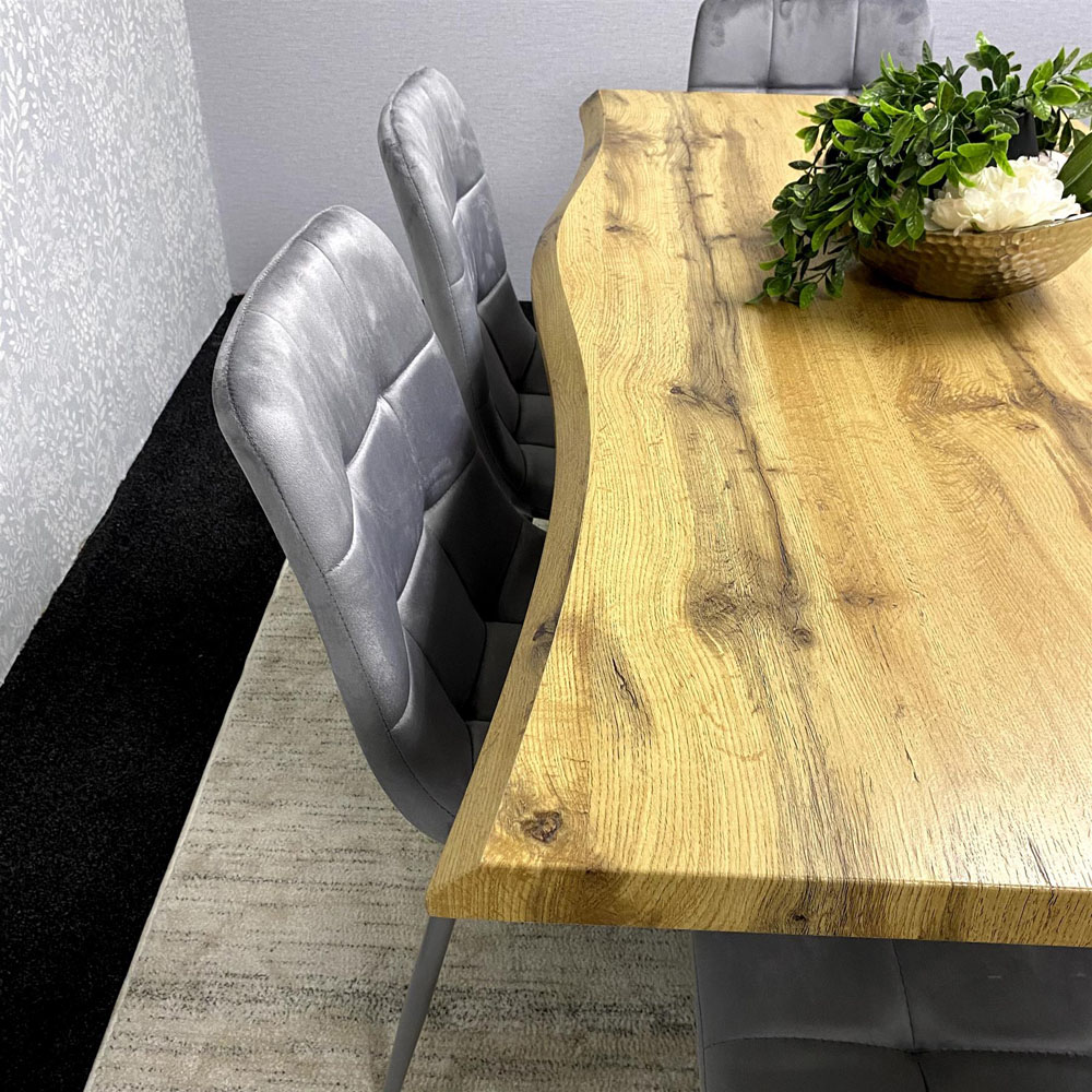 Kosy Koala 6 Seater Velvet Dining Table Set with Bench Brown and Grey Image 3