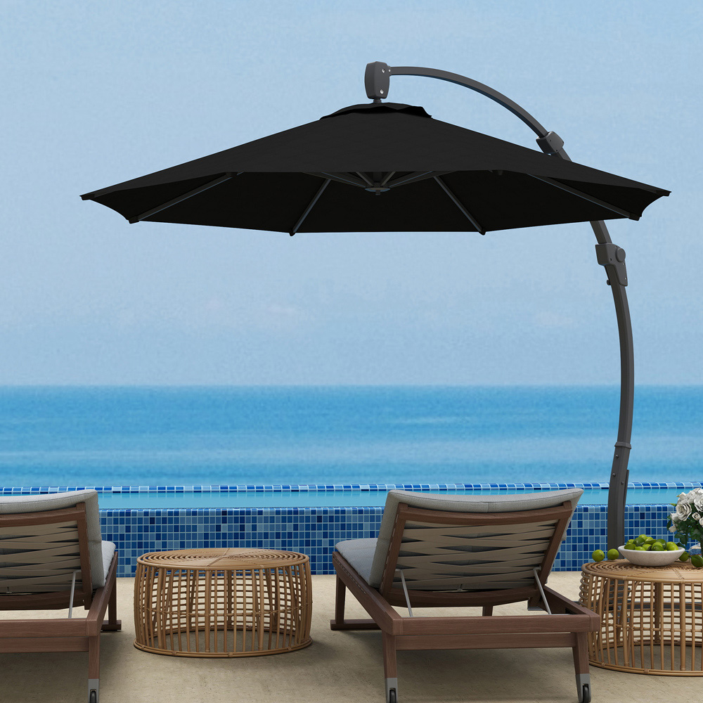Outsunny Black Crank and Tilt Cantilever Parasol 3m Image 2