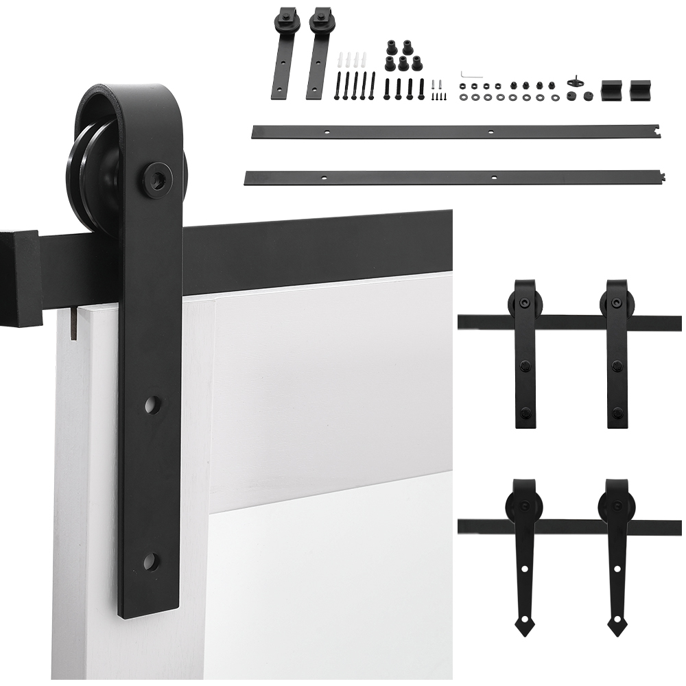 Living and Home Rustic J Shaped Barn Door Hardware Kit 2m Image 7