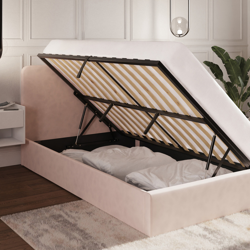 GFW Chiswick Small Double Soft Pink Ottoman Bed with SC Pocket Sprung Mattress Image 8