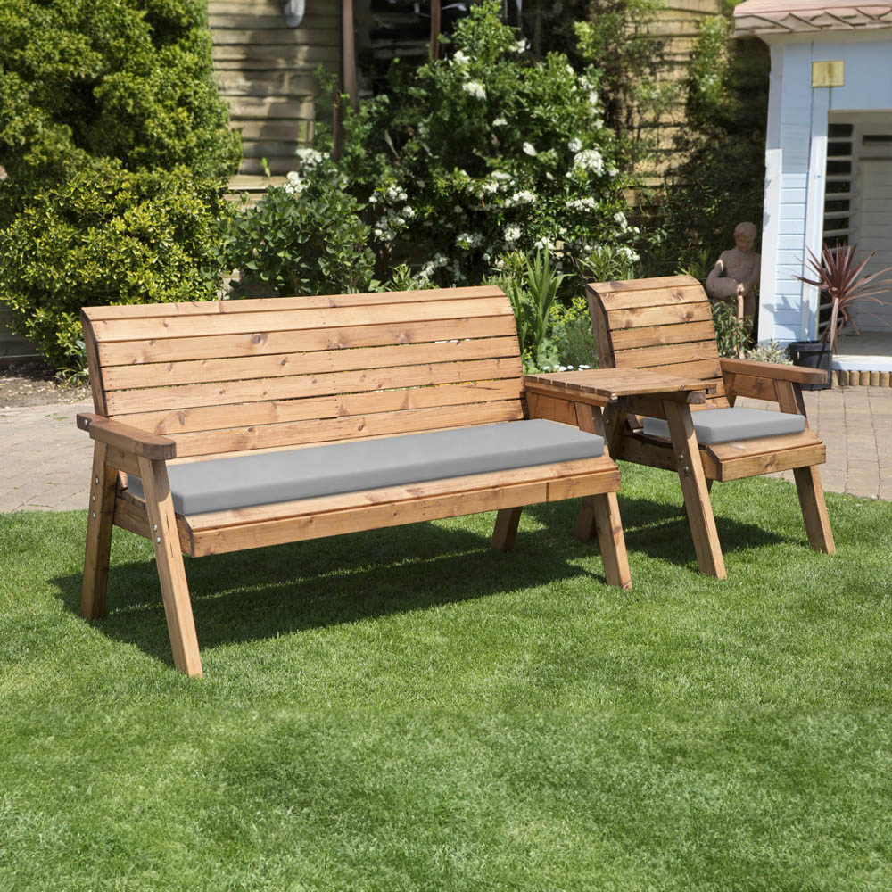 Charles Taylor 4 Seater Straight Companion Seat with Grey Cushions Image 2