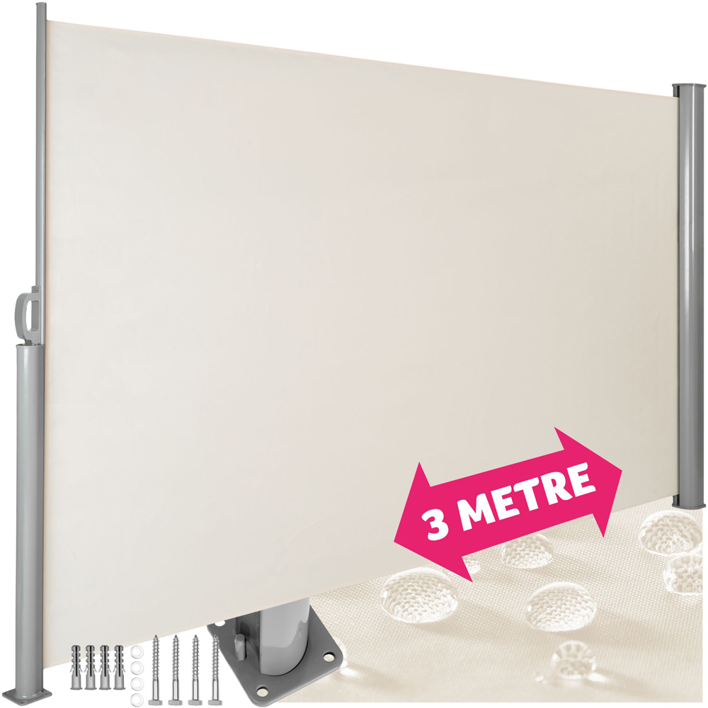 tectake Beige Retractable Side Awning 1.6 x 3m Image 2
