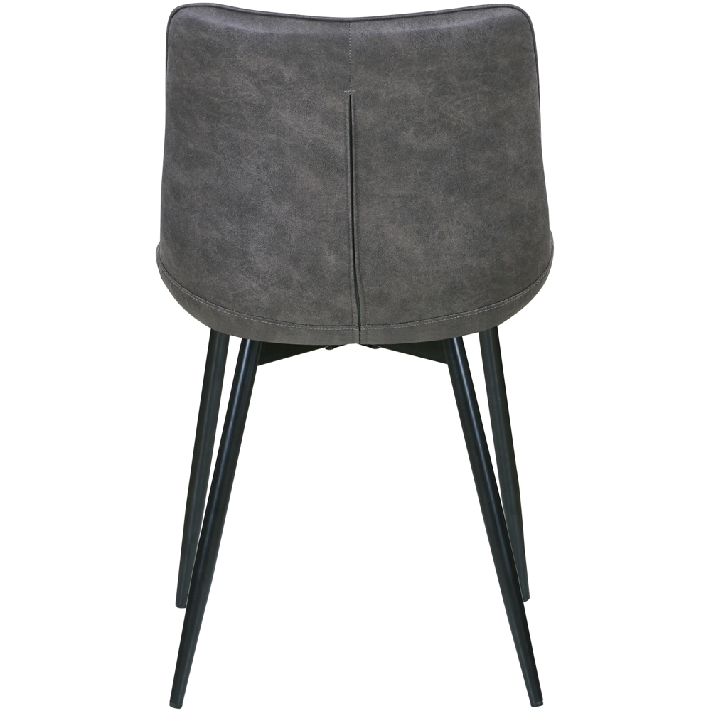 Alba Set of 2 Grey Suede Effect Plush Padded Dining Chairs Image 5