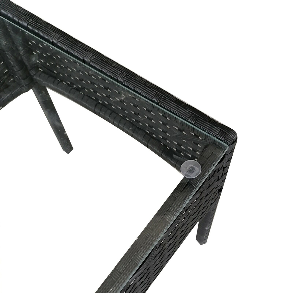 Roger 4 Seater Black Rattan Outdoor Sofa Set with Table and Seat Cushions Image 3