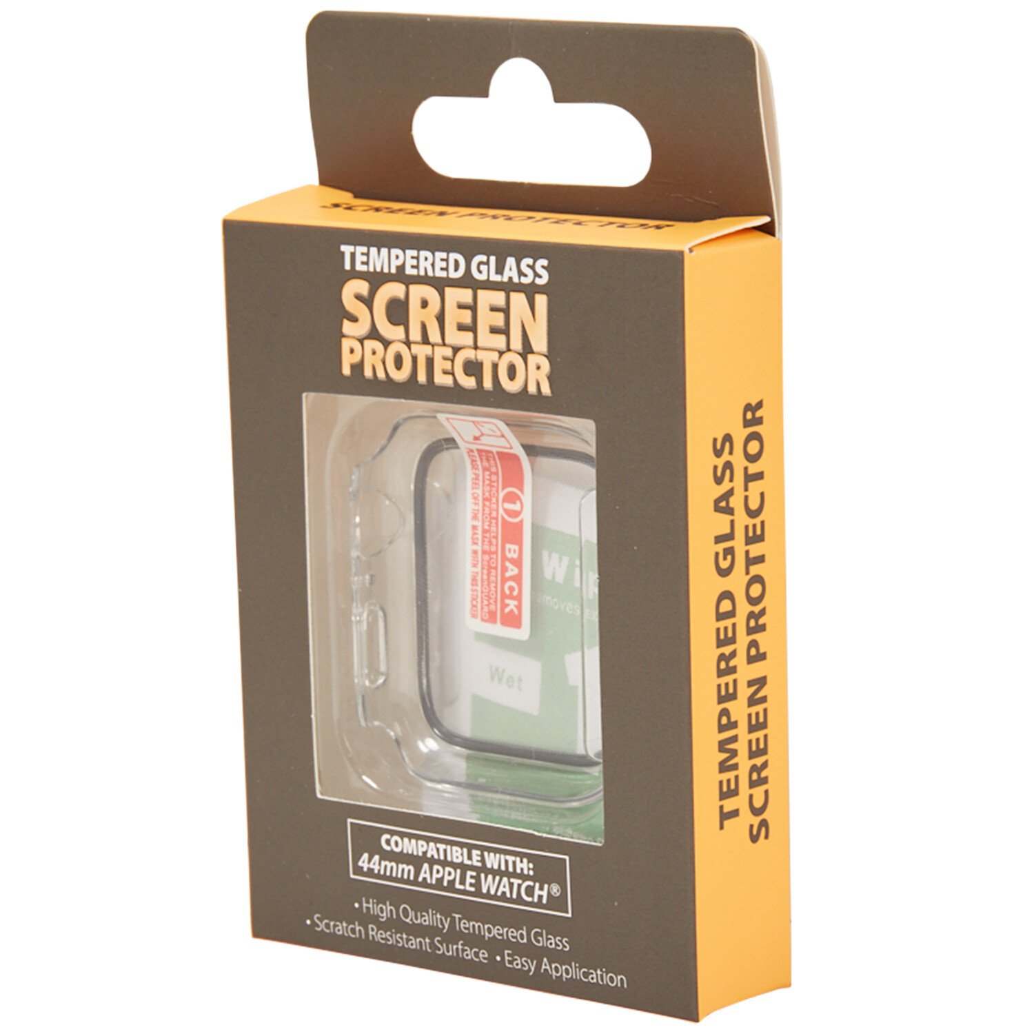 Tempered Glass Screen Protector for 44mm Apple Watch - Clear and Black Image 2