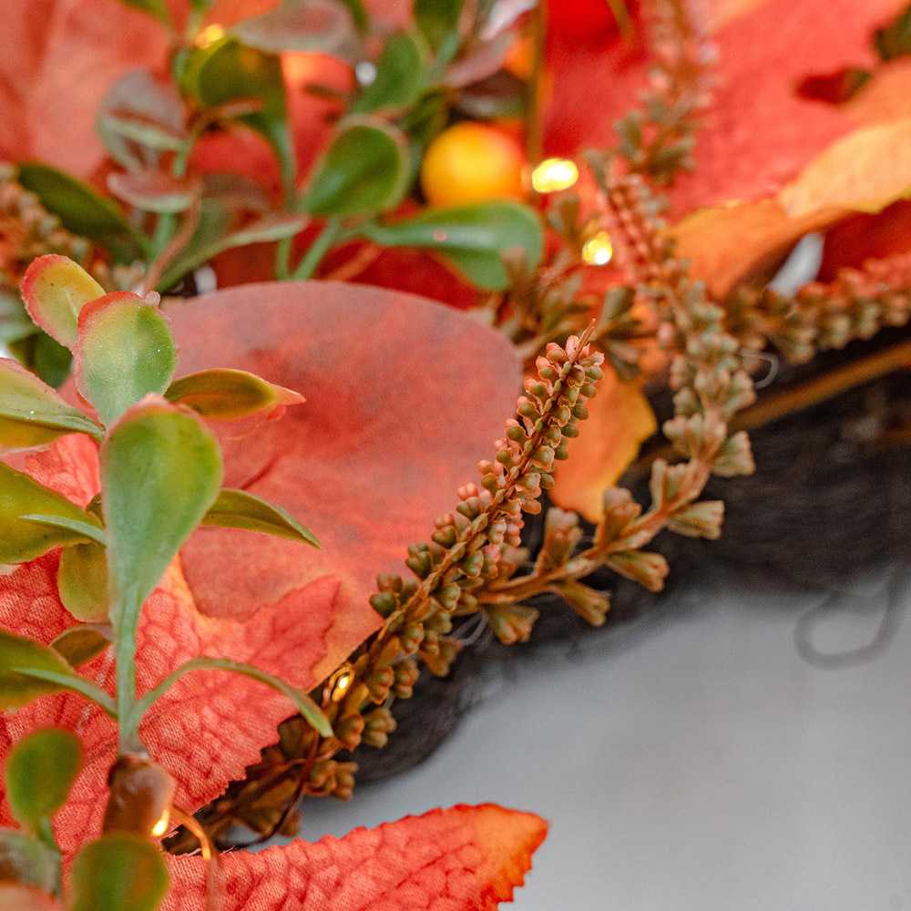 Norfolk Copper Leaf 150 Warm White LED Christmas Garland with Berries 183cm Image 4